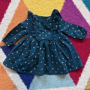 Carter's Teal Dress with Gold Polka Dots